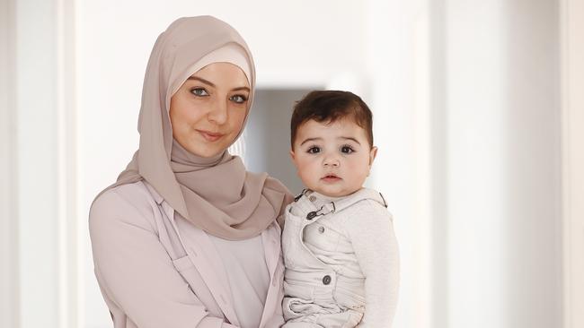 Rana Elasmar, with her baby Zayn, was the victim of a disgusting race hate attack. Picture: Sam Ruttyn