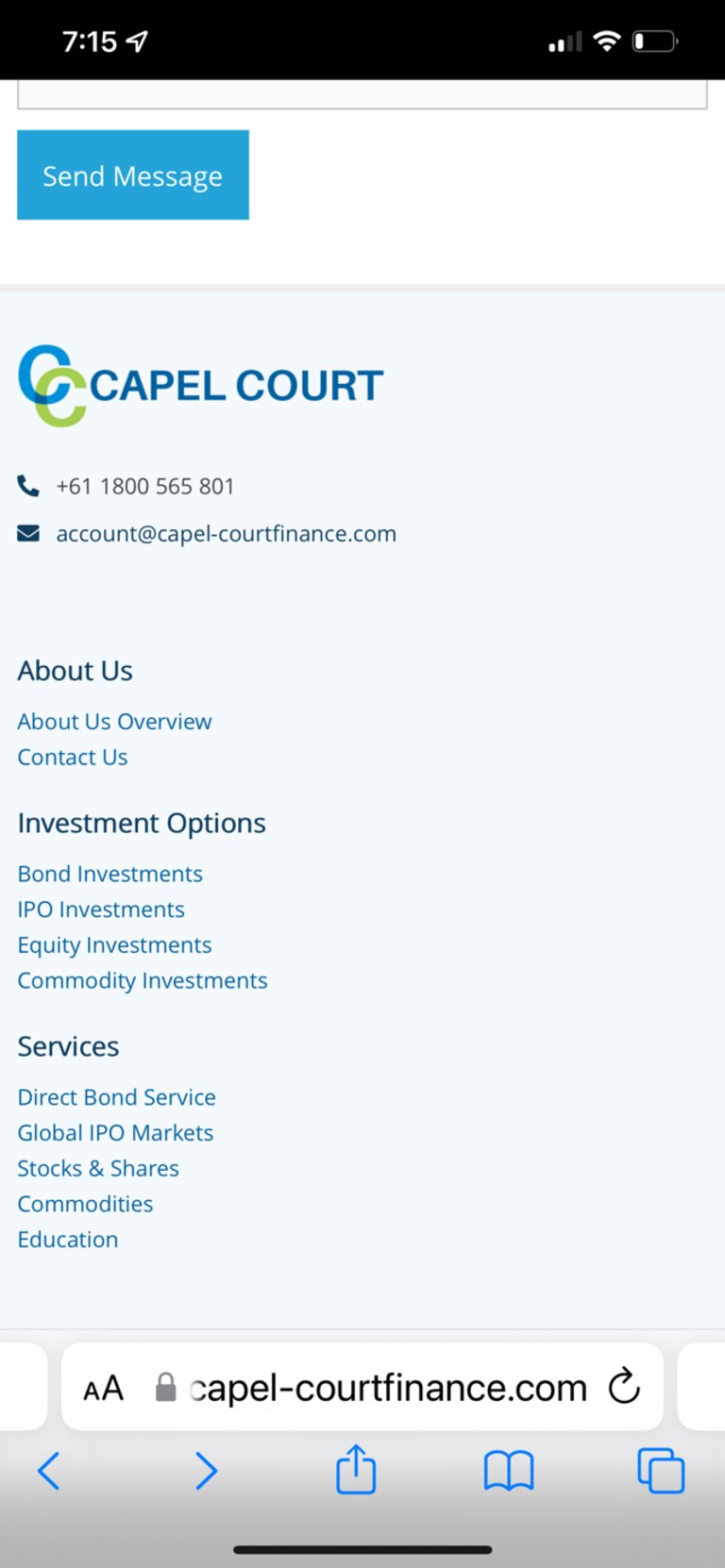 There really is a Capel Court website that sells bonds – but what you see here is the fake one.