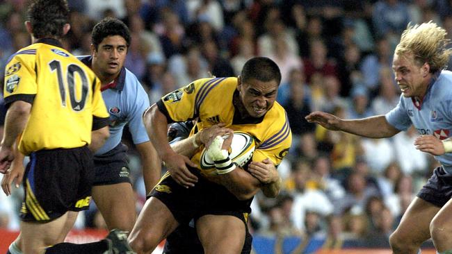 Former Hurricanes star Jerry Collins in action against the Waratahs in 2004.