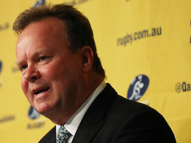 Australian Rugby Union CEO Bill Pulver at a press conference on the future of Super Rugby after announcement that one Australian team will be dropped from the competition. Picture. Phil Hillyard