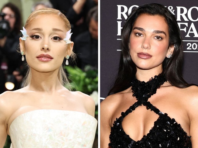 Ariana Grande and Dua Lipa overlooked at the Grammys 2025.