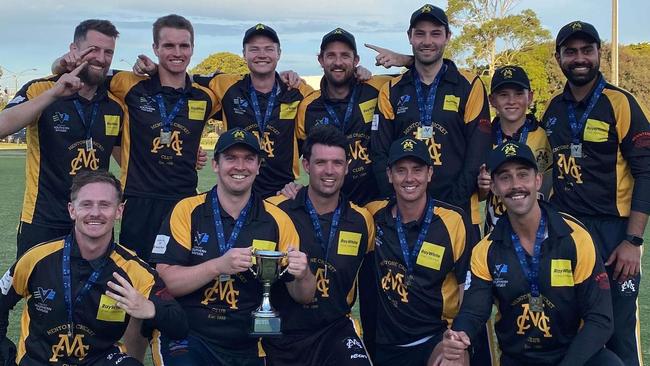 Mentone players show off the CSB Twenty20 trophy. Picture: Facebook