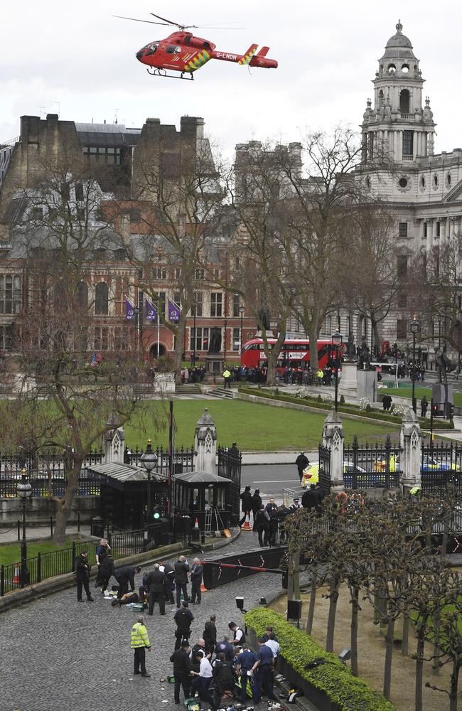 The deadly terror attack brought London to a standstill. Picture: Stefan Rousseau/PA via AP