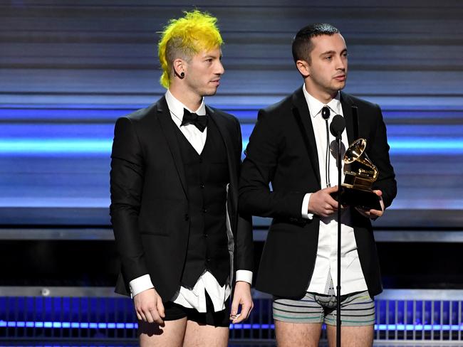 Forgetting something, boys? Picture: Kevin Winter/Getty Images for NARAS