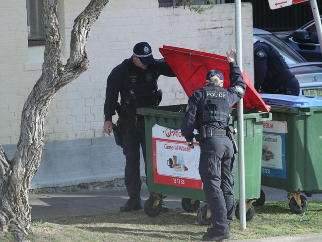 Officers searching the area. Picture: Max Mason-Hubers