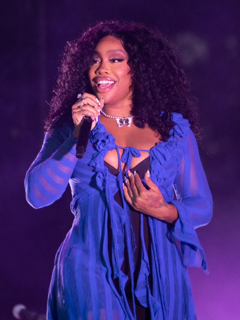 SZA – pictured here during a 2022 performance – was a headline act on Sunday at Glastonbury Festival. Picture: Joseph Okpako/WireImage