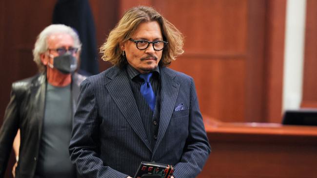 Johnny Depp attends his defamation trial with his ex-wife Amber Heard in Virginia. Picture: AFP