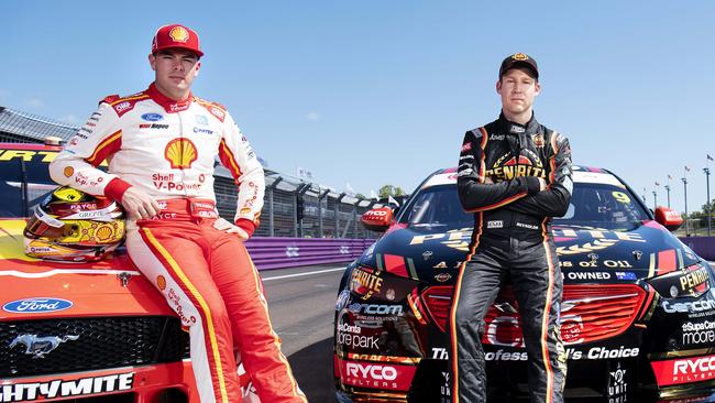 The feud between (L-R) Scott McLaughlin and David Reynolds is set to simmer over in Newcastle. Picture: Keri Megelus