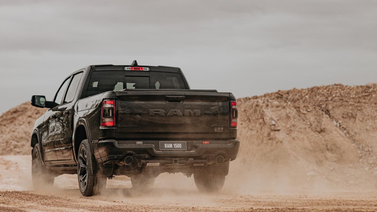 Ram trucks are converted to right-hand drive in an Australian factory.