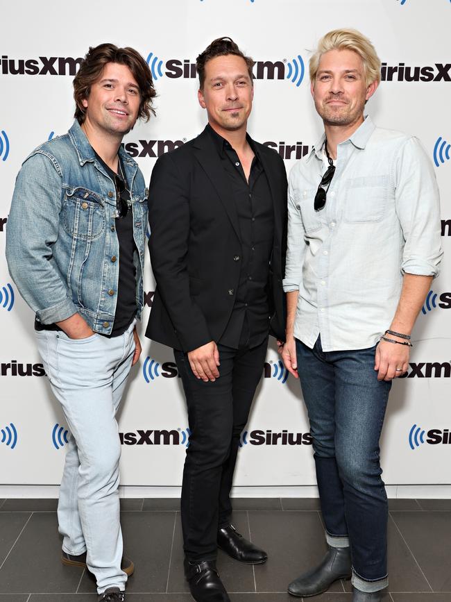 L-R: Zac, Isaac and Taylor in May this year. Picture: Getty