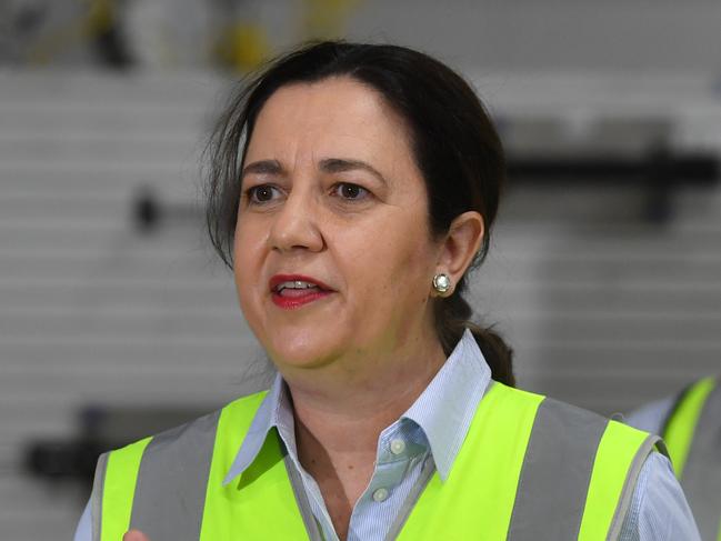 Premier Annastacia Palaszczuk at the TAFE Bohle Trade Training Centre. Picture: Evan Morgan