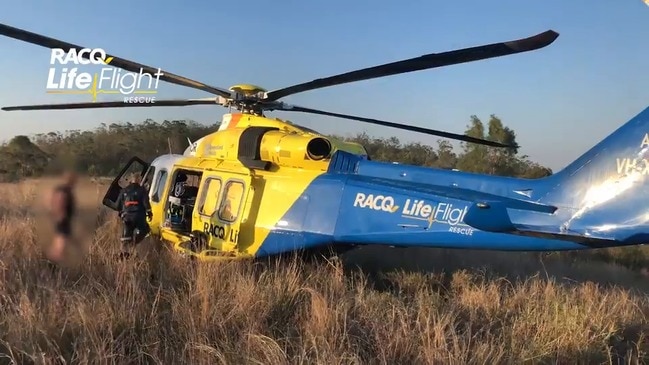 LifeFlight rescue trail bike rider north of Toowoomba