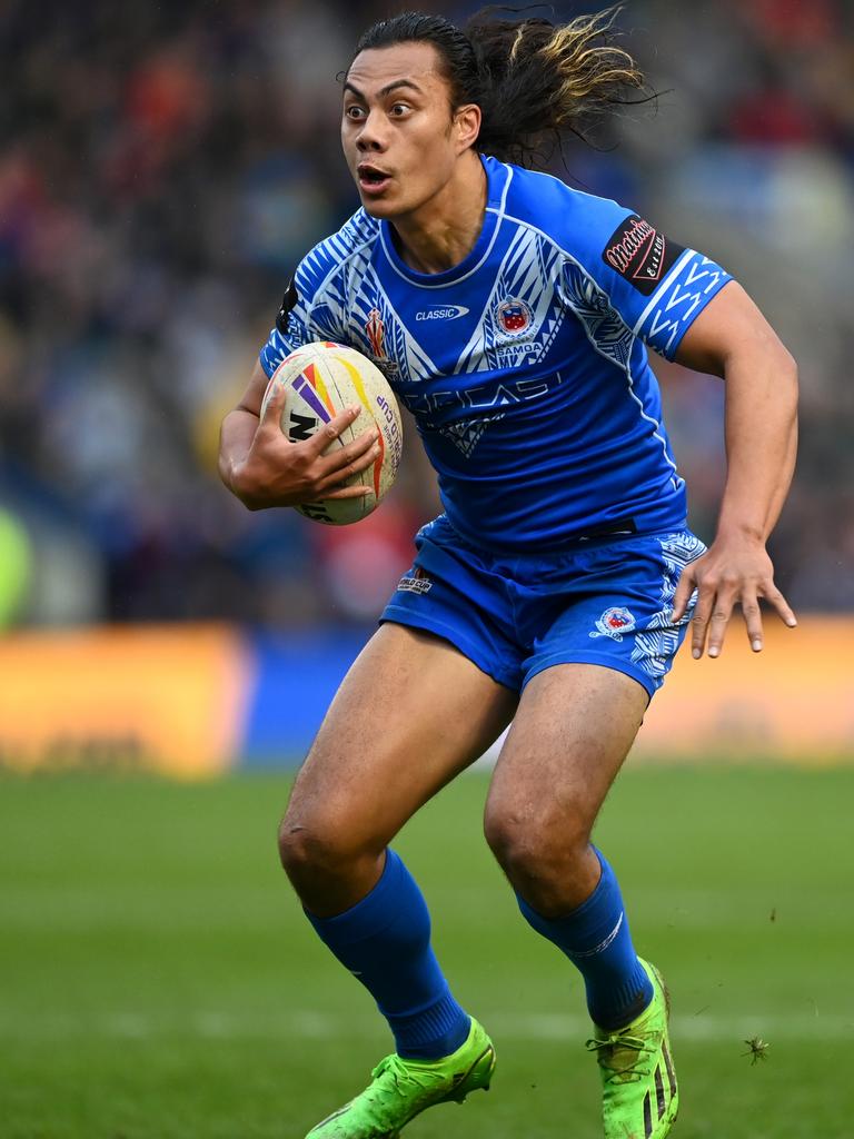 Jarome Luai was grateful for the message. (Photo by Gareth Copley/Getty Images)