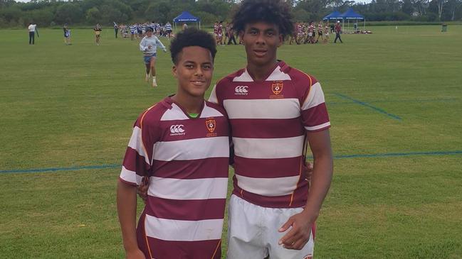 St Peters Springfield Year 10 Treyvon Pritchard (left) and Year 12 Kadin Pritchard (right).