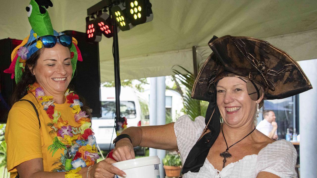 Parrot Head Concert, CCYS - Fiona Jeffrey (left) and Sharlene Wise (right) pick the raffles prize. Picture: Brian Cassey