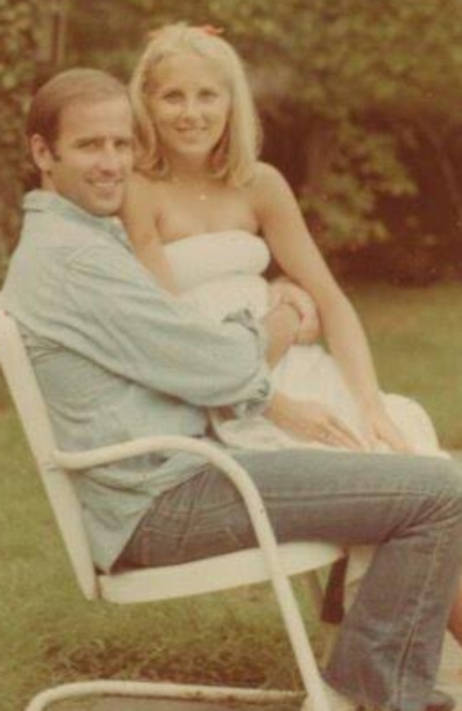 A young Joe with his wife Jill Biden. Picture: Twitter