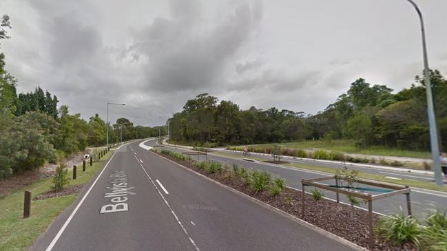 Emergency services were called to Bellvista Boulevard at Caloundra West on Saturday morning after a bicycle and car crash. Picture: Google Maps