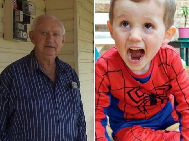 Ron Chapman, left, is the only person to emerge as a possible witness to William Tyrrell's, right, likely abduction. Pictures: Supplied