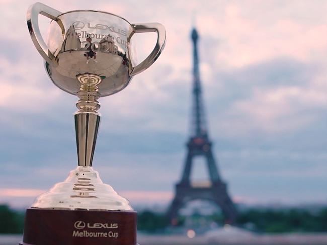 Paris, France: The Melbourne Cup does a spot of sightseeing in the City of Light. Picture: Supplied