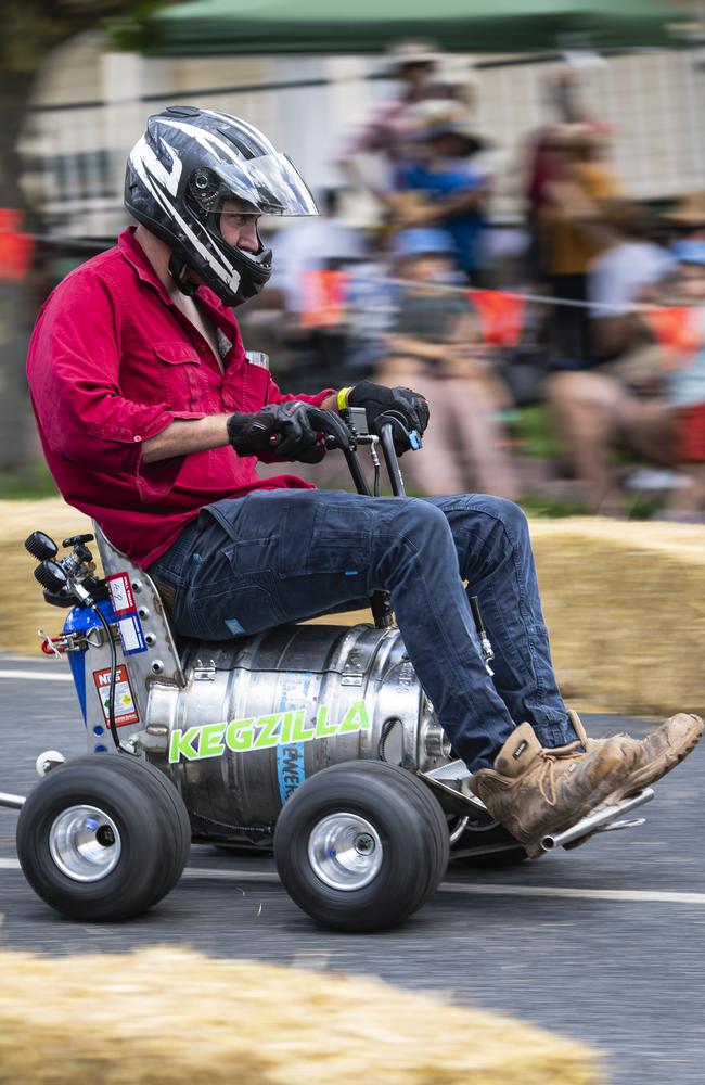 Jamie Kratzmann races his Kegzilla kart in the Greenmount Billy Kart Challenge, Saturday, November 23, 2024. Picture: Kevin Farmer