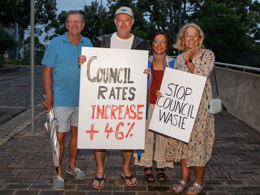 Protesters outside council on Tuesday. Picture: Thomas Lisson/The Daily Telegraph