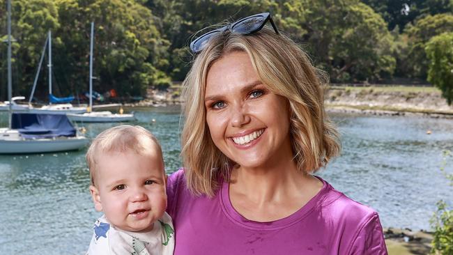 Daily Telegraph. 06, February, 2023.Edwina Bartholomew, with her son Tom, 11 months, at Waverton, today. She is doing Coastrek, AustraliaÃs most iconic charity hiking challenge for women.Registrations close Feb 12. Picture: Justin Lloyd.