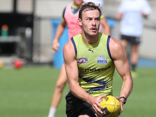 North Melbourne AFL training. Monday, January 20. 2024. Picture: David Crosling