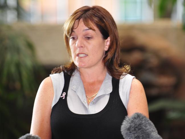 Cr Natalie Marr at a 2008 press conference about Townsville City rates.