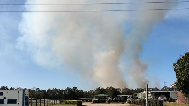 The Beerwah fire seen Sunday afternoon. Picture: Felicity Liversidge