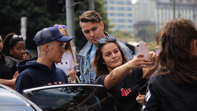 Justin Bieber outside Crown, Melbourne. Picture: Sabah Helal/Facebook