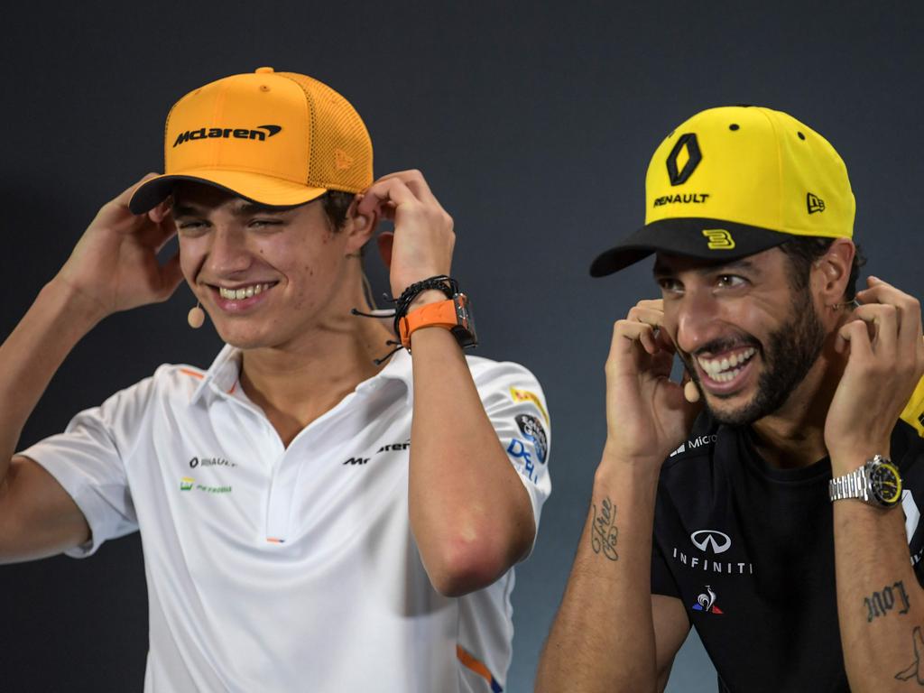 Ricciardo made Lando Norris lose it during the press conference.