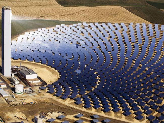 The PS10 solar thermal power plant in Spain, which is capable of producing 23 GWh of electricity — enough to supply power to a population of 10,000.