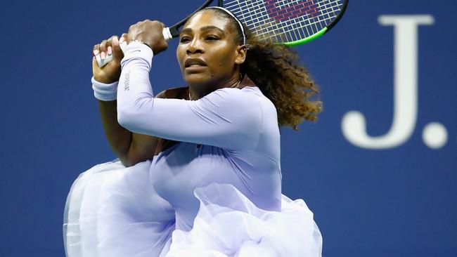 Serena Williams beat Carina Witthoeft at the US Open while wearing a custom-designed tutu-dress. (Pic: Julian Finney/Getty)