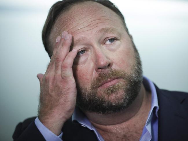 US conspiracy theorist Alex Jones has been hit with multiple defamation lawsuits filed by parents of victims of the Sandy Hook Elementary School massacre – which he repeatedly called a hoax. Picture: Getty Images