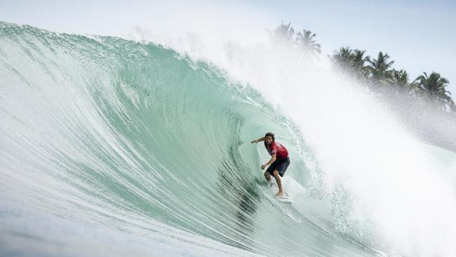 Mike Clayton-Brown finished fifth at the QS event in Nias, Indonesia, last year, and will be hoping for a similar result at home. Photo: WSL/Federico Vanno/Liquid Barrel