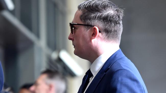 Melbourne lawyer Liam Murray outside the Melbourne Magistrates’ Court on Thursday. Picture : NCA NewsWire / Nicki Connolly