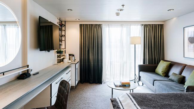 Expedition Suites measure up to 48sqm, with aft corner suites boasting hot tubs. Picture: Clara Tuma (Supplied).