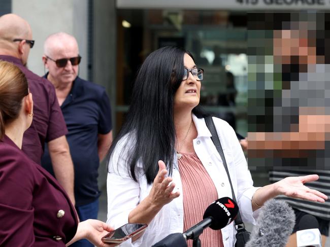 Michelle Liddle, mother of murdered teen Angus Beaumont leaving the Supreme Court in Brisbane City on Tuesday, October 242022. Photo: Steve Pohlner