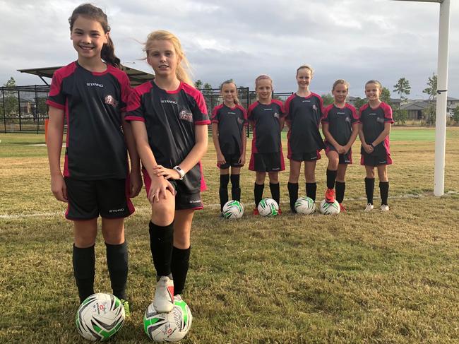 The Macarthur Rams under-10 girls SAP team currently use the field for training.