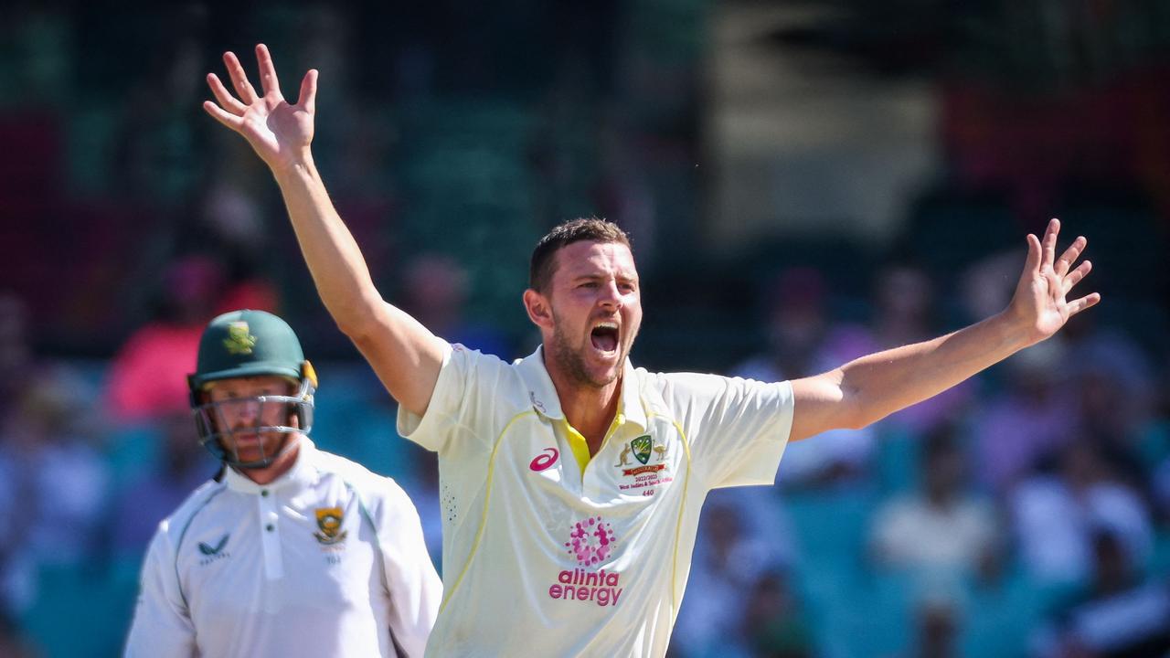 It’s a bitter blow for Hazlewood. Photo by DAVID GRAY / AFP