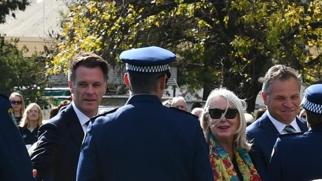 NSW Premier Chris Minns, NSW Police Commissioner Karen Webb and Police Minister Yasmin Catley were in attendance. Picture: Dane Millerd