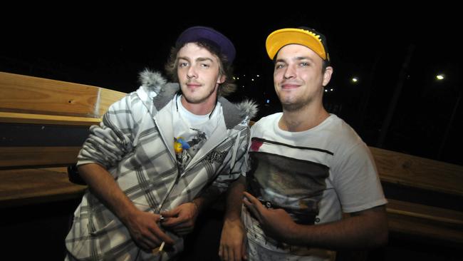 AFTER DARK: (L-R) Michael Crook, David Hughes enjoying their night at Bojangles Nightclub in Gladstone. Photo Tom Huntley / The Observer