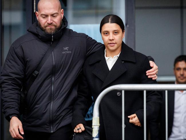 Sam Kerr leaves Kingston Crown court in southwest London, after being found not guilty. Picture: TOLGA AKMEN/EPA-EFE/Shutterstock