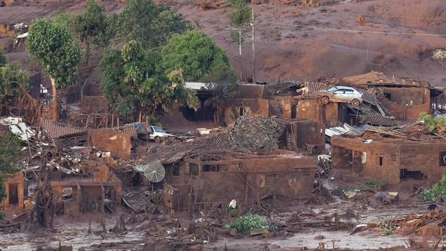 The remains of the village of Bento Rodrigues near Mariana in the southeastern Brazilian state of Minas Gerais. Picture: AFP