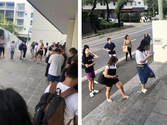 Pictures have emerged showing dozens of prospective-renters lining up for metres in hope of inspecting a Sydney property. Picture: Reddit /  PT4rd