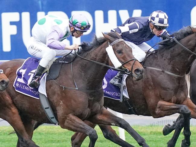 Young Werther (NZ) ridden by Billy Egan wins the VRC Member Clint Jellis Trophy at Flemington Racecourse on July 15, 2023 in Flemington, Australia. (Photo by Scott Barbour/Racing Photos via Getty Images)