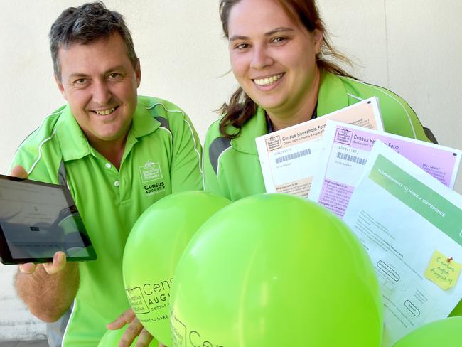 Census team preparing for Census day next Tuesday, Jess Dent and Tony Grubb.