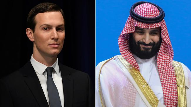 Mr Kushner, left, is thought to be close to Saudi Arabia's Crown Prince Mohammed bin Salman. Picture: AFP