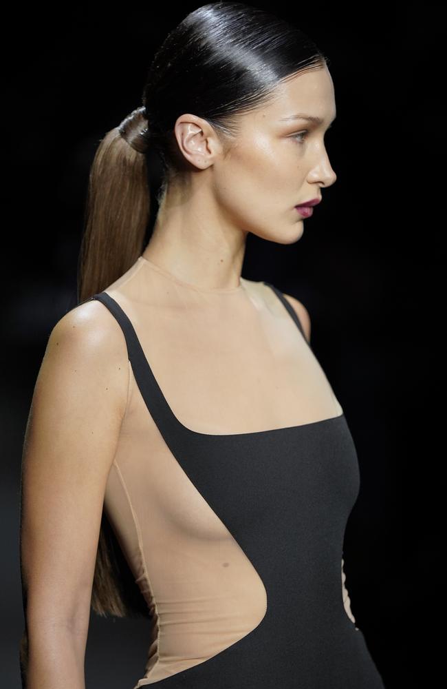 Bella Hadid: Supermodel appears at Mugler show during Paris