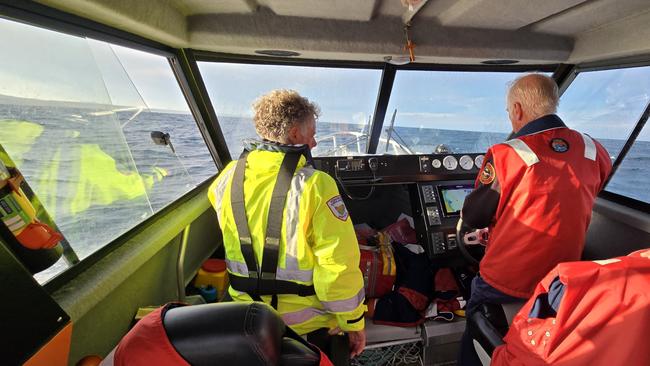 Injured skipper rescued from yacht near Eddystone Point. Picture: Tasmania Police